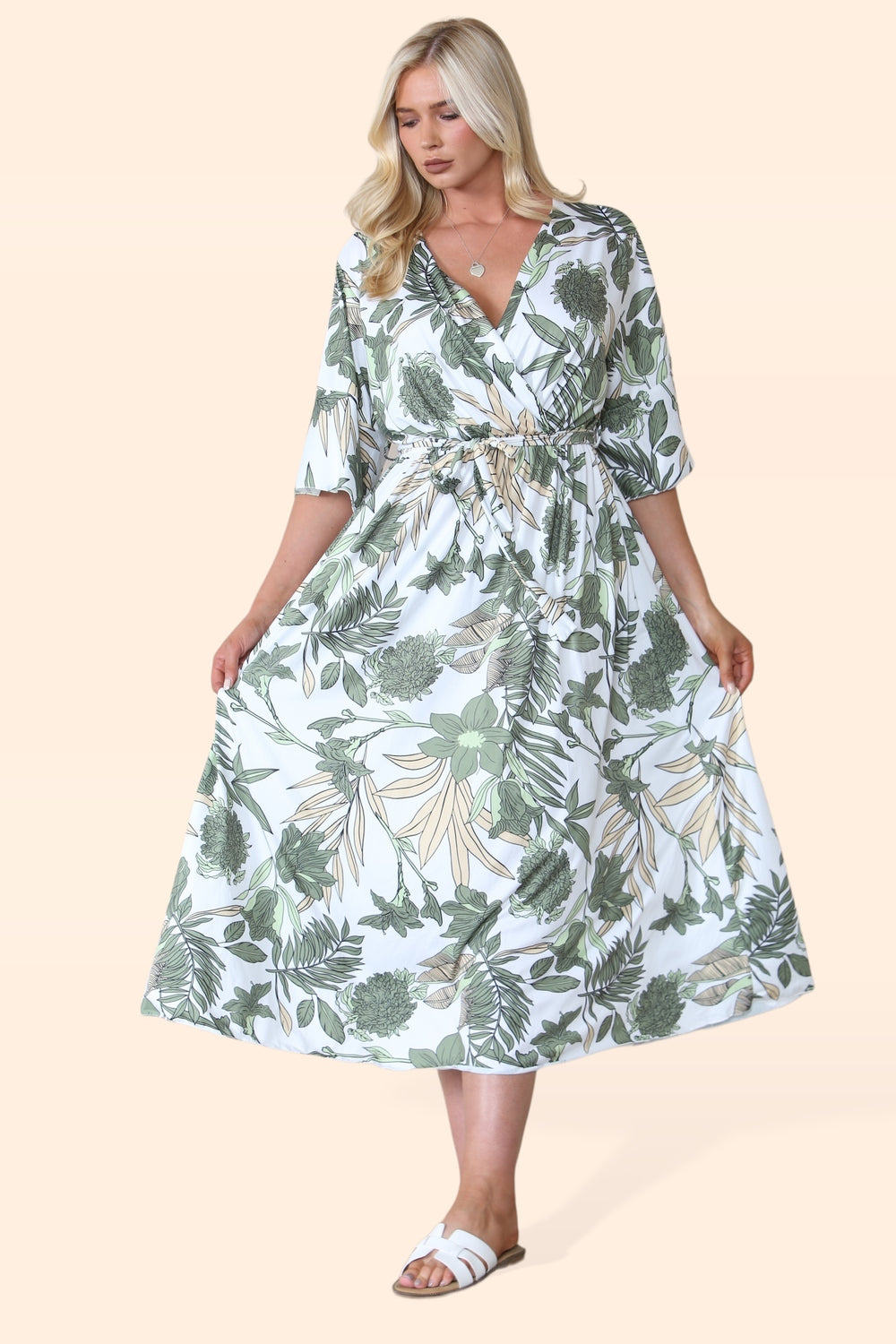 PLUS SIZE PRINTED BELTED MAXI (8560140288248)