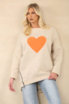 HEART ZIP DETAIL SWEAT SHIRT (15062166274432)