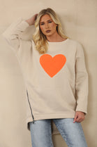 HEART ZIP DETAIL SWEAT SHIRT (15062166274432)