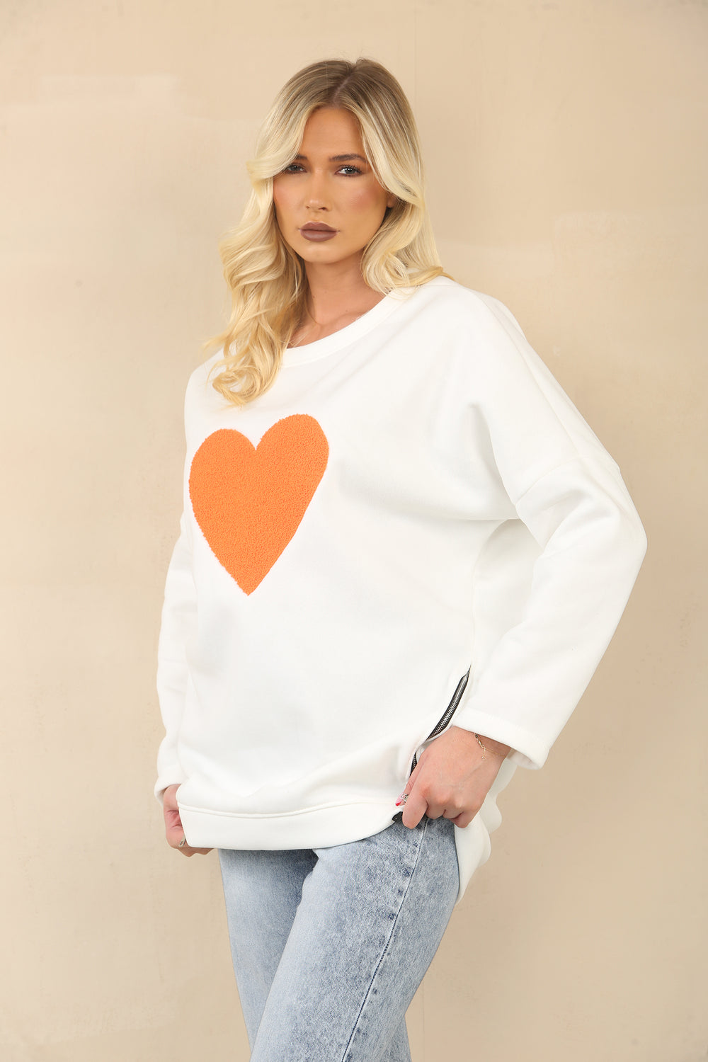 HEART ZIP DETAIL SWEAT SHIRT (15062168895872)