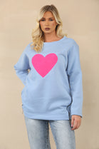 HEART ZIP DETAIL SWEAT SHIRT (15062168306048)