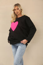 HEART ZIP DETAIL SWEAT SHIRT (15062169485696)