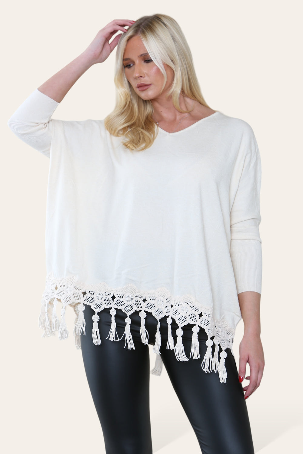 TASSEL LACE DETAIL JUMPER (8657514823928)