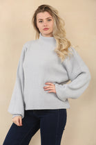 HIGHNECK PUFF SLEEVE JUMPER (15068902130048)