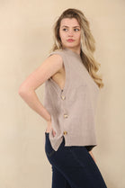 BUTTON DETAIL KNITTED VEST (15068924215680)