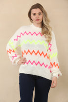 MULTI COLOUR ZIG ZAG KNIT JUMPER (15066290913664)