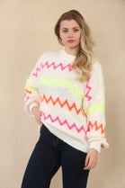 MULTI COLOUR ZIG ZAG KNIT JUMPER (15066290913664)