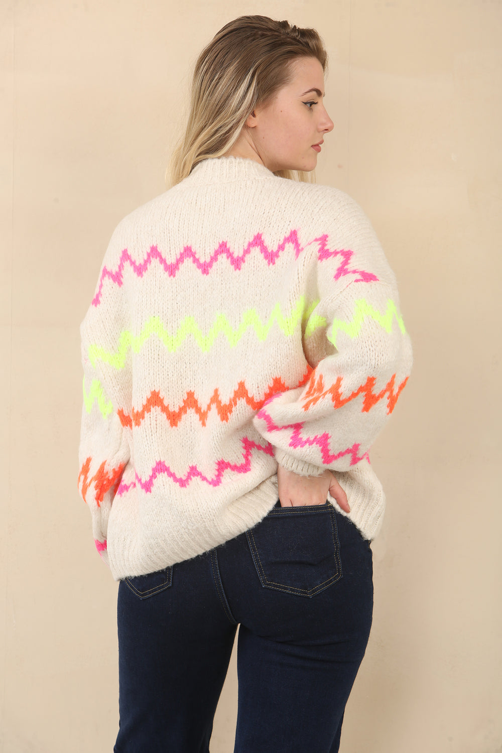 MULTI COLOUR ZIG ZAG KNIT JUMPER (15066292093312)