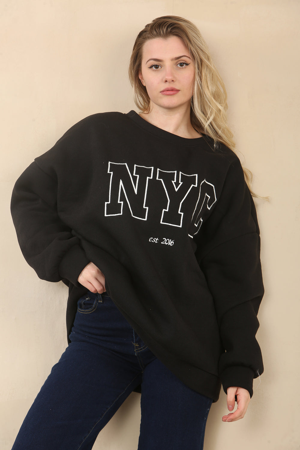 OVERSIZED NYC SLOGAN SWEAT (15068941025664)