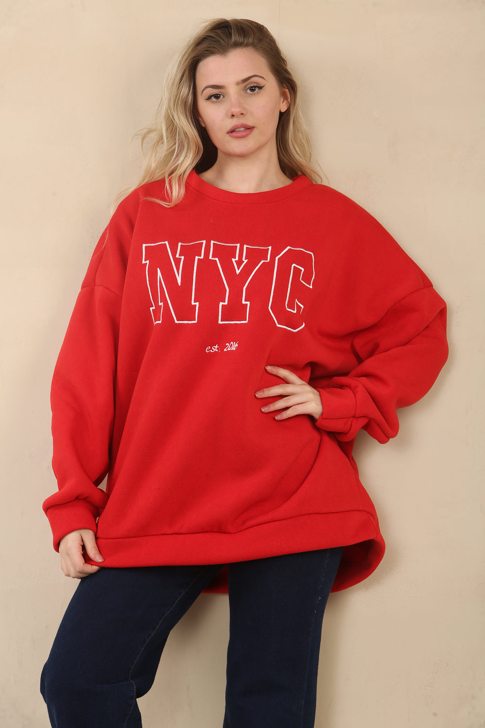 OVERSIZED NYC SLOGAN SWEAT (15068942074240)