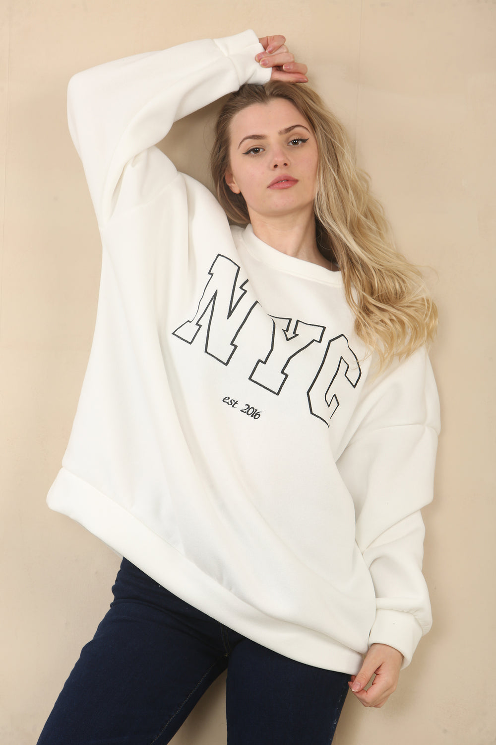 OVERSIZED NYC SLOGAN SWEAT (15068939714944)