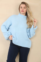 HIGHNECK PUFF SLEEVE JUMPER (15068906914176)