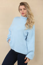 HIGHNECK PUFF SLEEVE JUMPER (15068906914176)