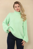 HIGHNECK PUFF SLEEVE JUMPER (15068909109632)