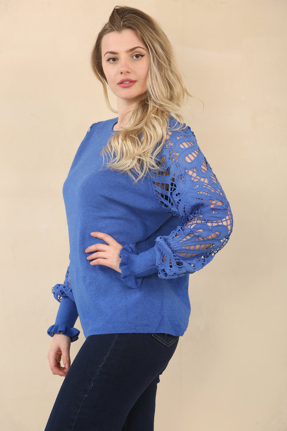 BLAKE LACE SLEEVE JUMPER (15066078839168)