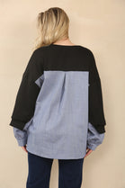 DENIM SHIRT DETAIL SWEAT (15067994259840)