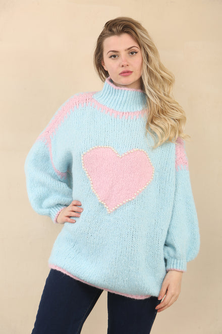 PEARL HEART KNIT JUMPER (15067983544704)