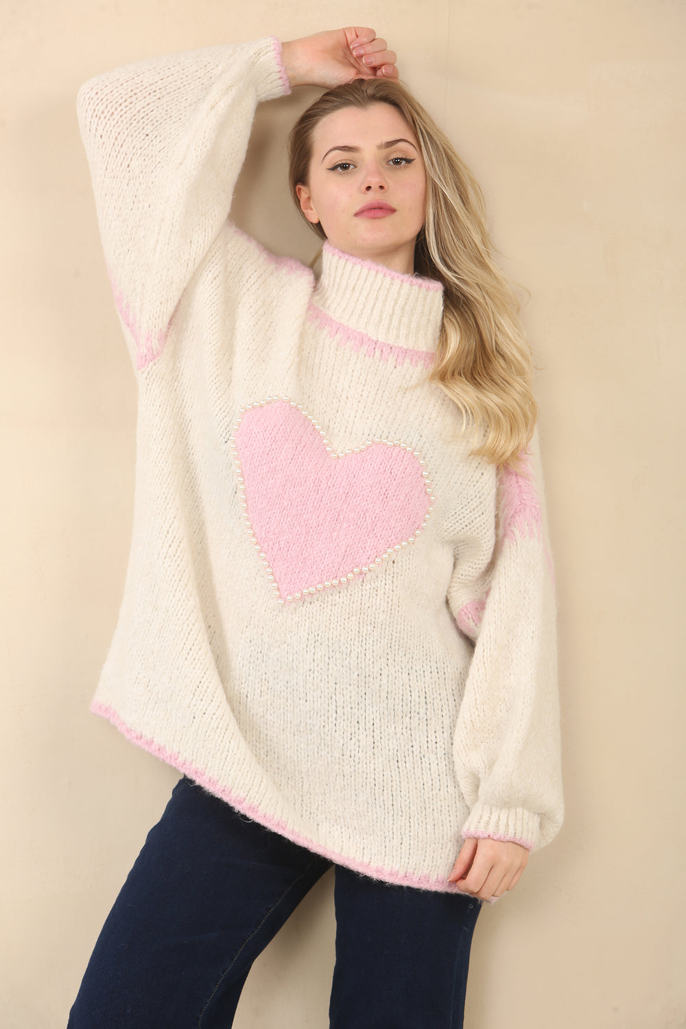 PEARL HEART KNIT JUMPER (15067989213568)