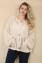 POCKET DETAIL GOLD BUTTON KNIT CARDIGAN (15067978596736)