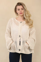 POCKET DETAIL GOLD BUTTON KNIT CARDIGAN (15067978596736)