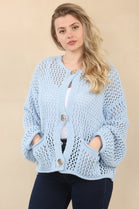 POCKET DETAIL GOLD BUTTON KNIT CARDIGAN (15067979940224)