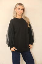 OVERSIZED LACE SLEEVE TOP (14994028003712)